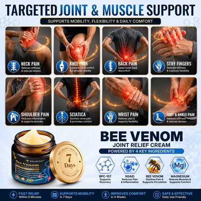 🛒 An additional 30% discount🎁Healrize® Bee Venom Joint Relief Cream 💞Fast-Acting Comfort for Stiff Knees, Hands, Back & Everyday Joint Discomfort.