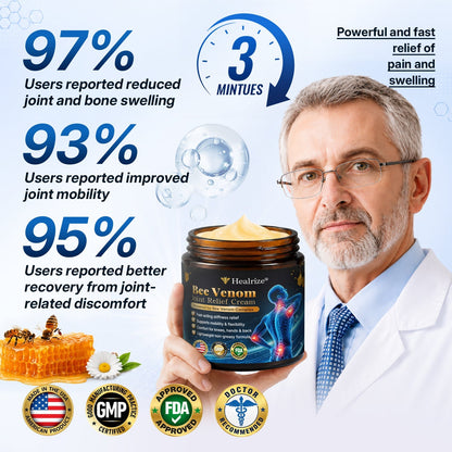 🛒 An additional 30% discount🎁Healrize® Bee Venom Joint Relief Cream 💞Fast-Acting Comfort for Stiff Knees, Hands, Back & Everyday Joint Discomfort.