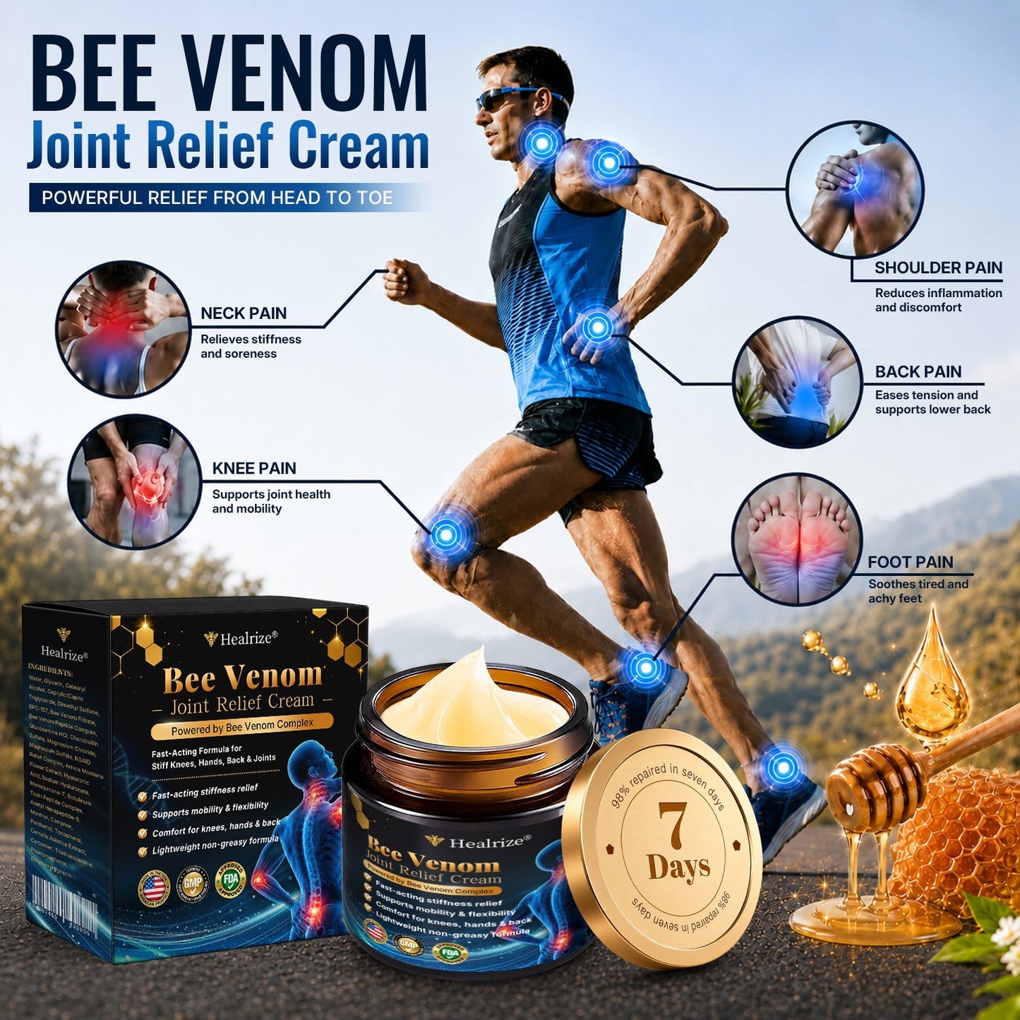 🛒 An additional 30% discount🎁Healrize® Bee Venom Joint Relief Cream 💞Fast-Acting Comfort for Stiff Knees, Hands, Back & Everyday Joint Discomfort.