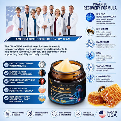 🛒 An additional 30% discount🎁Healrize® Bee Venom Joint Relief Cream 💞Fast-Acting Comfort for Stiff Knees, Hands, Back & Everyday Joint Discomfort.