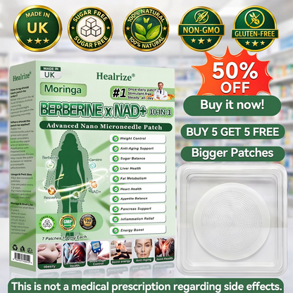 🍀New Arrival · Hot Seller | 𝐇𝐞𝐚𝐥𝐫𝐢𝐳𝐞®Moringa💟 Berberine × NAD⁺ 10-in-1 Nano Microneedle Patch (Just once daily, visible changes in 7 days) ✅ Supports weight management, loose skin, diabetes care, sleep apnea, joint comfort, and more🏆